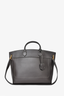Burberry Dark Brown Leather Large 'Society' Top Handle Bag w/ Strap