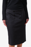 Burberry London Grey Wool Button Detail Knee Length Skirt Size 8 US