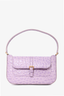 By Far Purple Croc Embossed 'Miranda' Shoulder Bag