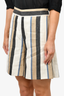 CO Beige/Blue Striped Linen Blend Bermuda Shorts sz 0