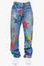 Calina Strada X Levis Blue Denim Rhinestone Star Jeans Size L
