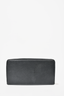 Celine Black Grained Leather Large Zip Continental Wallet