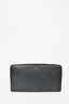 Celine Black Grained Leather Large Zip Continental Wallet