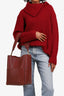 Celine Burgundy Leather Sangle Bucket Bag