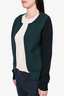 Celine Cream/Green Cashmere Cardigan with Tank Top Size XS