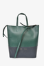 Celine Forest Green/Black Leather Cabas Vertical Tote Bag with Strap