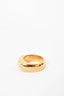Celine Gold Toned Brass 'Chaîne Triomphe Large Diamanté' Ring sz 50