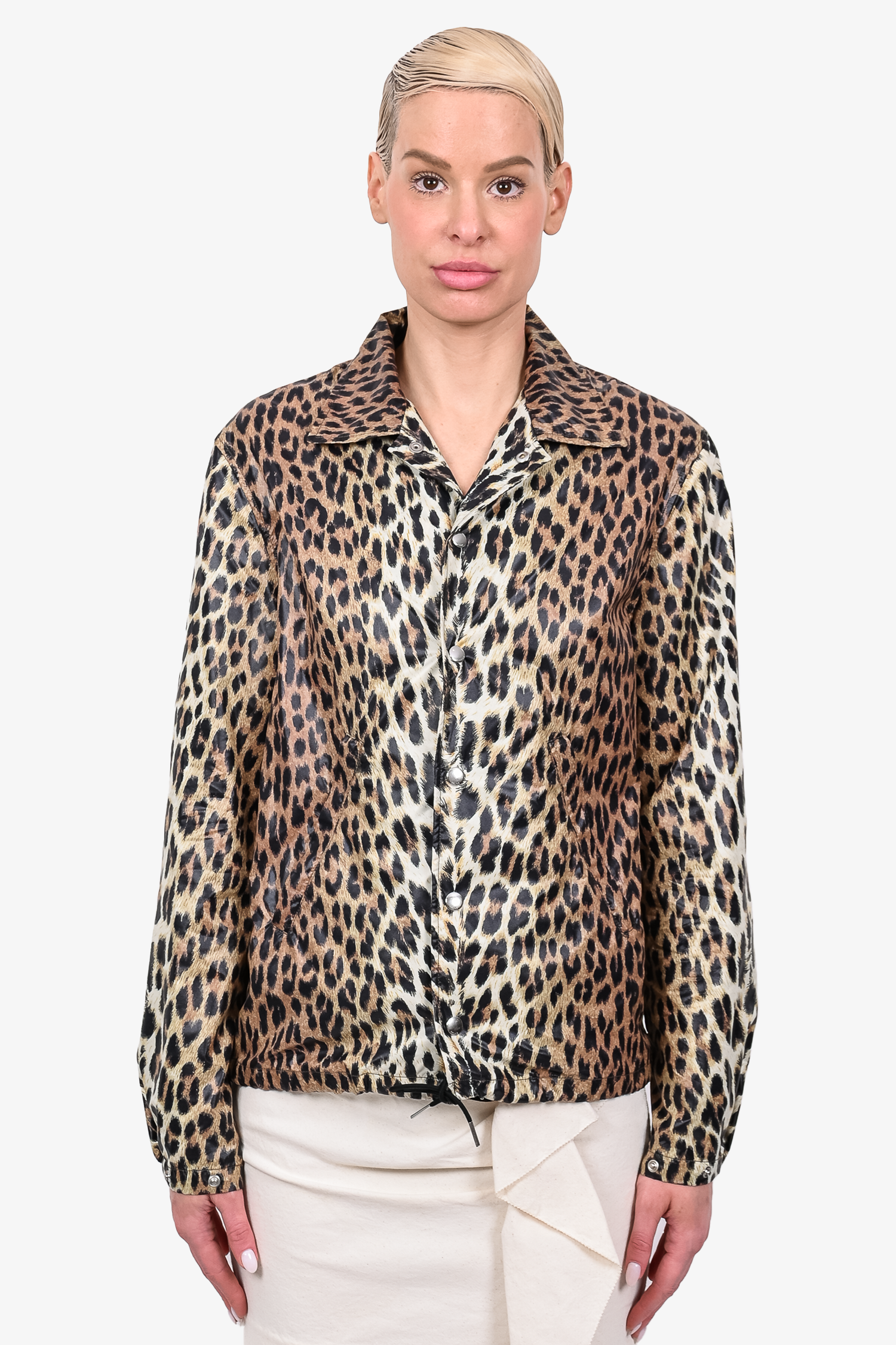 Celine Leopard Print Nylon Buttoned Rain Jacket Size XS – Mine & Yours