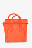 Celine Orange Leather Nano Luggage w/ Strap
