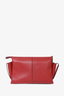 Celine Red Leather Trifold Clutch Chain Crossbody