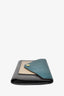 Celine Teal/Dark Grey/Taupe Tricolour Leather Flap Wallet