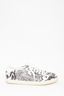 Celine White/Black Graphic Leather Low Top Sneakers sz 39