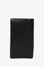 Pre-loved Chanel™ 2006/08 Black Lambskin Quilted Patent CC Logo Wallet with Pink Interior