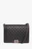 Chanel 2014 Black Quilted Leather Large Boy Bag