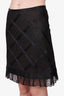 Chanel Black CrissCross Lace Skirt Size 36