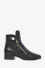 Chanel Black Lambskin CC Pearl Ankle Boots Size 36