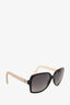 Chanel Black Square Sunglasses with Cream Cannage Arms