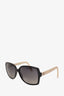 Chanel Black Square Sunglasses with Cream Cannage Arms