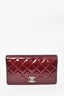 Chanel Burgundy Patent Leather Quilted Wallet