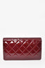 Chanel Burgundy Patent Leather Quilted Wallet
