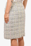 Chanel Cream/Pink Lesage Ribbon/Lace Tweed Skirt Size 42