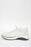 Pre-loved Chanel™ Cream Suede/Duck Feather Knit CC Sneakers Size 41 Mens
