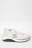 Pre-loved Chanel™ Cream Suede/Duck Feather Knit CC Sneakers Size 41 Mens