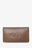 Chanel Gold/Black 2012 Leather Timeless Bifold Long Wallet