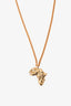 Pre-loved Chanel™ Gold Tone Africa Map Pendant Necklace