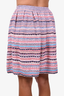 Chanel Pink/Blue Tweed Striped Skirt Size 38