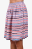 Chanel Pink/Blue Tweed Striped Skirt Size 38