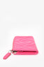 Chanel Pink Camelia Embossed Coin Purse