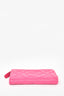 Chanel Pink Camelia Embossed Coin Purse