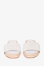 Pre-loved Chanel™ White Leather CC Logo Espadrilles Slides Size 34