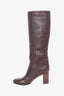 Chloe Burgundy Leather Boots Size 38