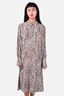Chloe Beige/Brown Silk Printed Midi Dress Size 40