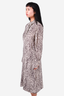 Chloe Beige/Brown Silk Printed Midi Dress Size 40