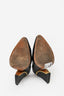 Chloe Black Grained Leather Pointed Toe Heels sz 37.5