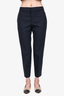 Chloe Navy Blue Virgin Wool Cropped Trousers Size 38