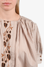 Chloe White/Beige Striped Embroidered Blouse Size 40