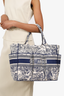 Christian Dior 2020 Navy/White Canvas Embroidered Toile De Jouy Catherine Tote