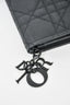 Christian Dior Black Ultramatte Cannage Calfskin Lady Dior Compact Wallet