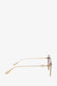 Christian Dior Gold Frame Aviator Gradient Sunglasses