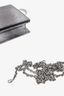 Christian Dior Metallic Grey Lizard Embossed Leather Clutch w/ Chain