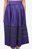 Christian Dior Purple Scalloped Wool/Silk Midi Skirt Size 4 US
