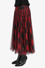 Christisan Dior Red/Black Check Pleated Tuille Skirt Size 4
