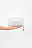 Christian Dior Silver Croc Embossed Continental Zip Wallet