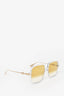 Christian Dior Transparent Square Frame Yellow Tinted Sunglasses
