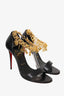 Christian Louboutin Black Leather Gourmi 100 Embellished Sandals Size 39
