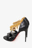 Christian Louboutin Black Leather Gourmi 100 Embellished Sandals Size 39